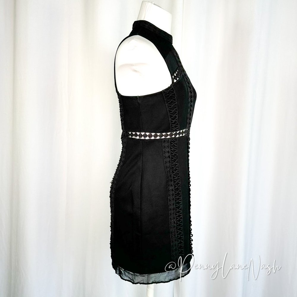 Free People Sky Scraper Crochet Bodycon Mini Dress Black - Picture 9 of 13